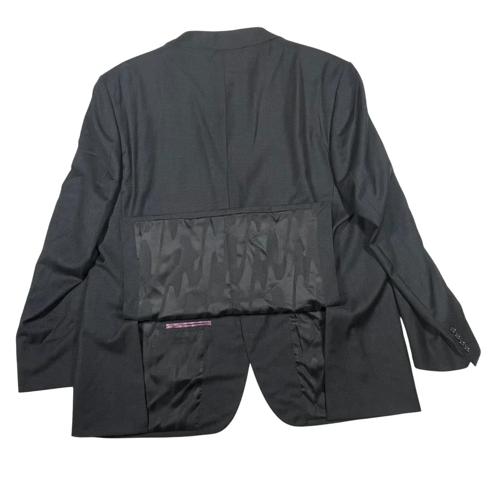 Joseph Bach Verona Sartoriale Blazer Mens 58R Black Wool Cashmere Super 150s - Picture 4 of 12